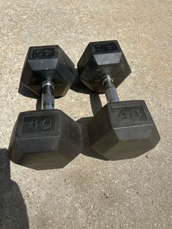 Cap Rubber 40Lb  Hex Dumbbells pair $90    