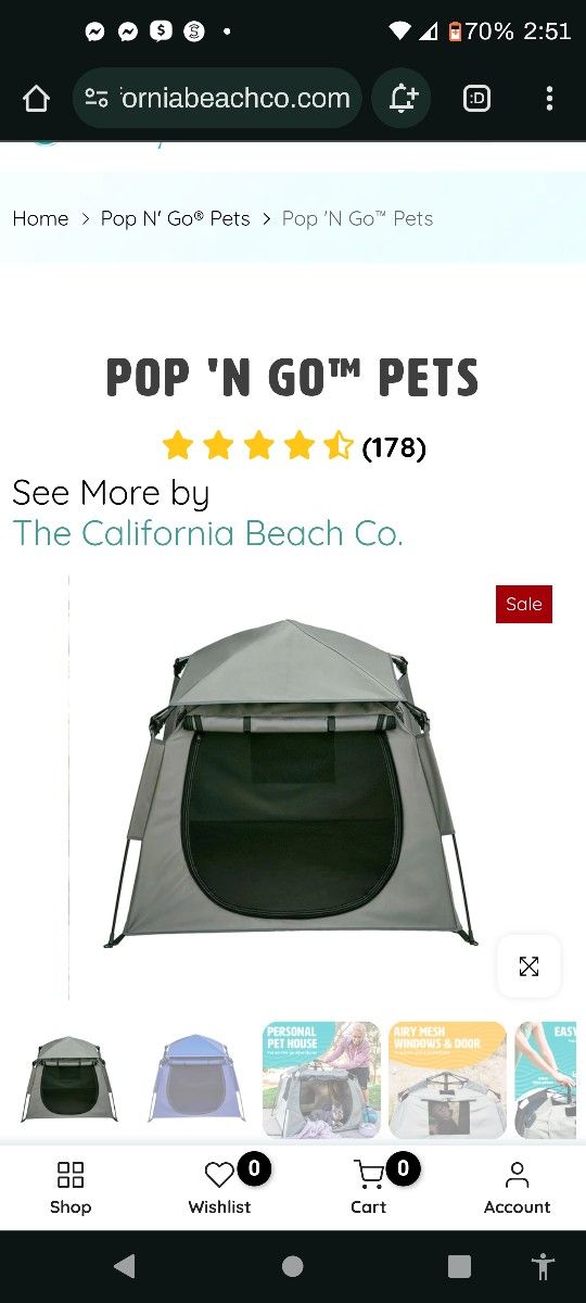 (Brand New) Pop N Go Pets Playpen/Tent For Pets & Kids