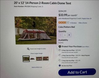 20 x 12. 14 person cabin dome tent