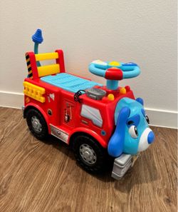 Kids Foot To Floor Fire Truck Push And Ride On With Sounds And Lights