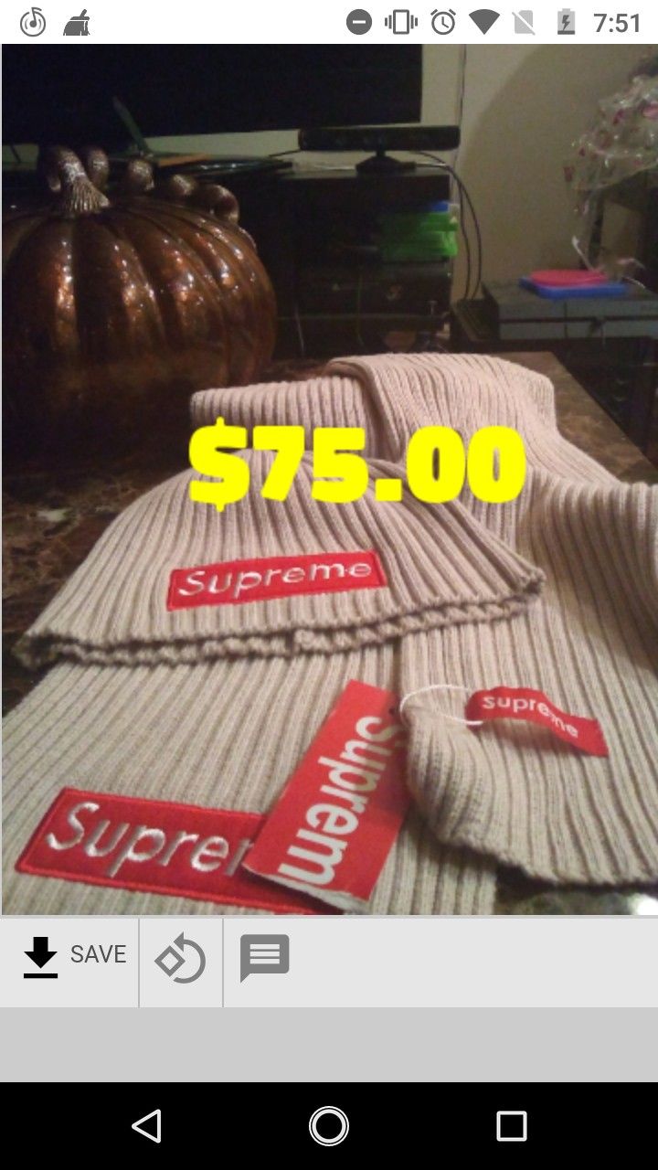 Louis Vuitton Supreme Hat and Scarf