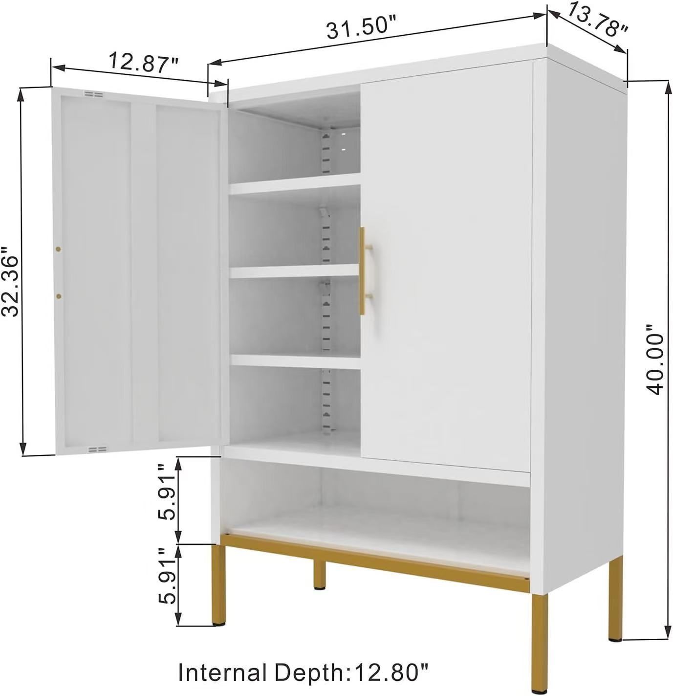 🥨40"Hx31.5"Wx13.78”D Shoe Cabinet, 6-Tier Shoe Storage Cabinet Metal Shoe Cabinet, with 2 Doors 3 Adjustable Shelves Entryway Shoe Storage for Hallw