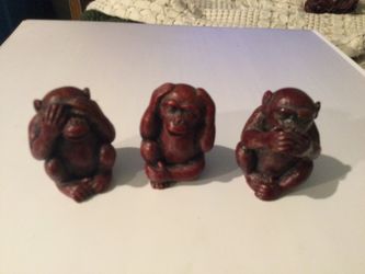 See No Evil/hear No Evil/ Speak No evil Resin Monkies.