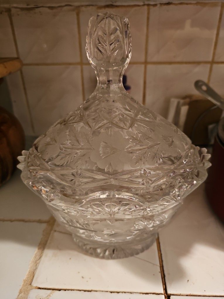 Dulcera De Cristal Con Tapa