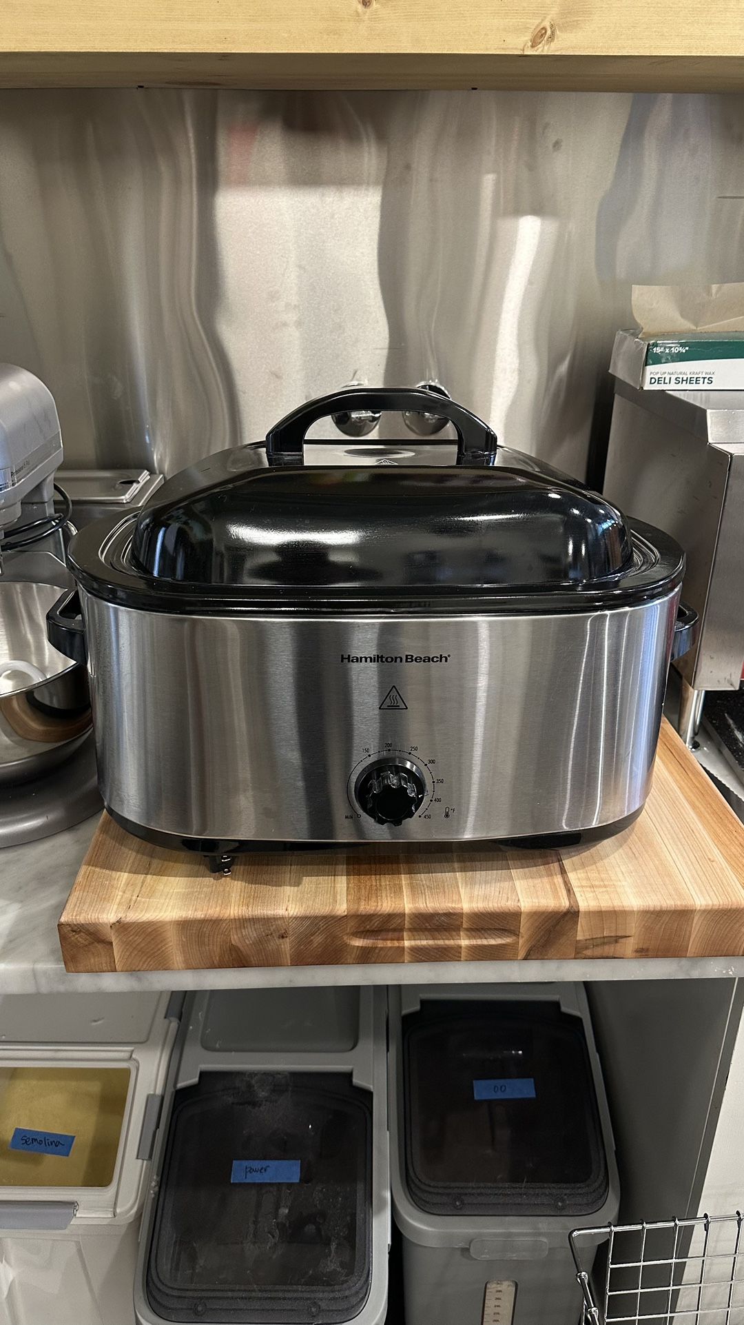 Hamilton Beach 22-Quart Roaster Oven, 28 lb, Self-Basting Lid, Stainless Steel