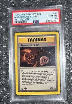 1999 Pokemon Fossil 1st Edition Mysterious Fossil PSA 10