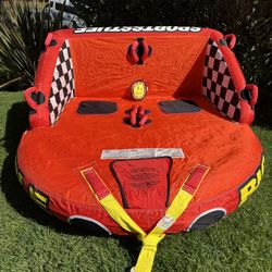 Airhead Big Mable Inflatable and Towable Tube + Booster + Boat Tow Harness