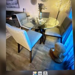 Modern five piece glass dining set-Macy’s home store