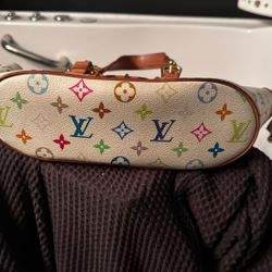 Louis Vuitton Theda Handbag Multi Color White 