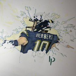 Justin Herbert Chargers Splash Art