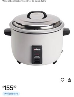 Winco Rice Cooker, Electric, 30 Cups, 120V