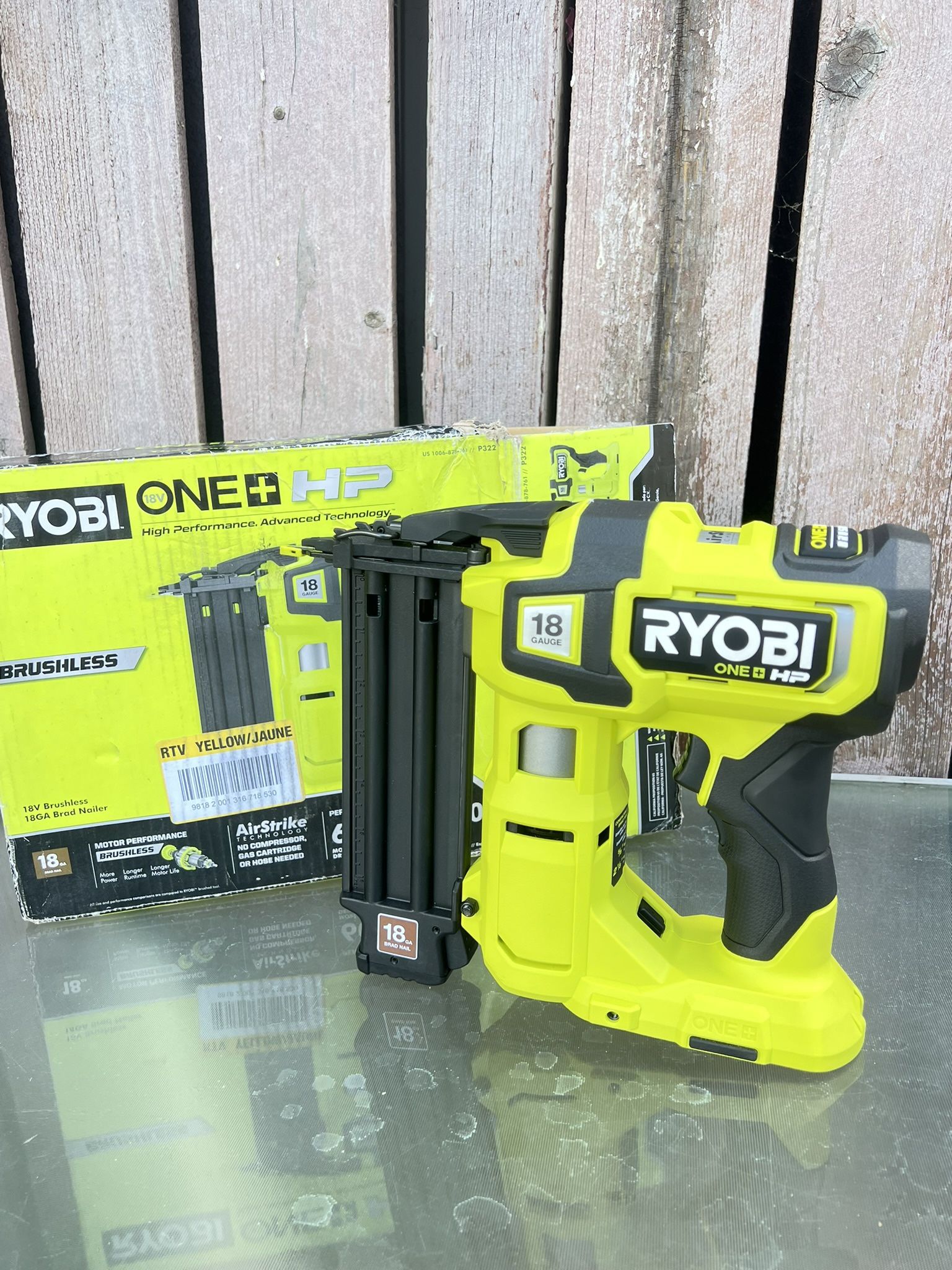 Ryobi 18v HP Brushless 18GA Brad Nailer TOOL ONLY