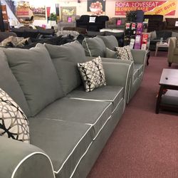 🇺🇸HUGE Blowout Furniture Sale!🇺🇸 Brand New Gray Sofa Loveseat Livingroom Set! $50 Down Takes It Home Today!