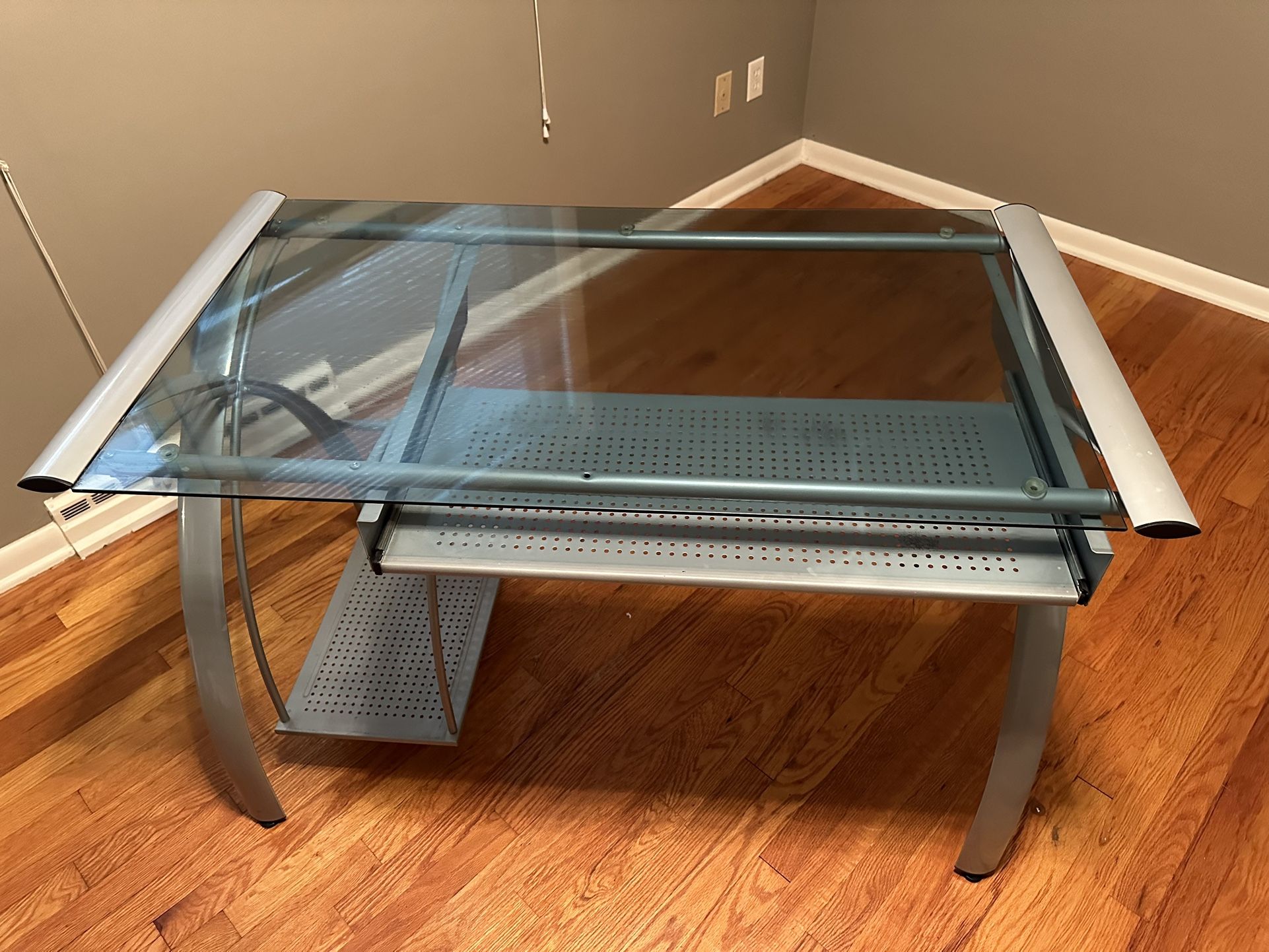 Glass And Metal Desk