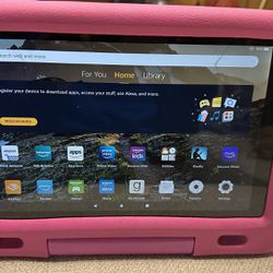 Amazon Fire Tablet 9th Edition with Pink Case