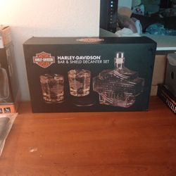 Harley davidson bar and shield decanter set online