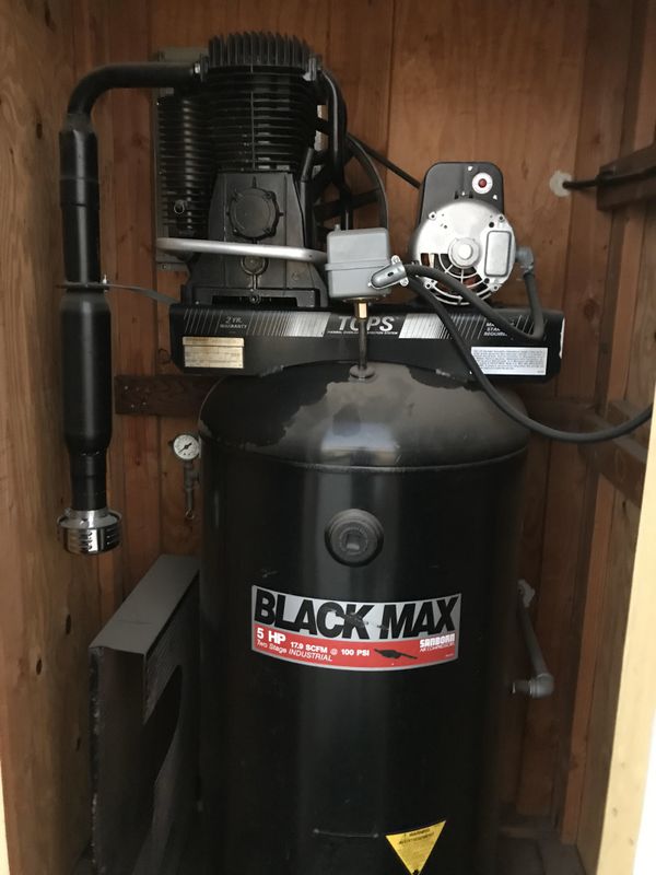 Sanborn Black Max 80 Gallon Air Compressor 220v 2 Stage 5 Horse for