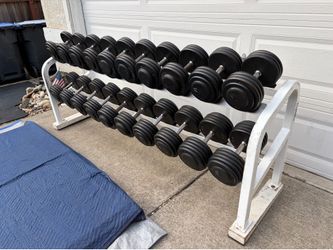 55-100lb Pro Dumbbell Set with Rack