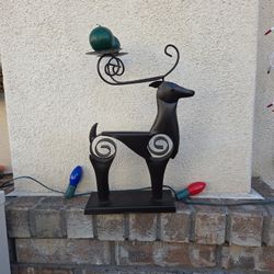 Metal Reindeer Candle Holder 