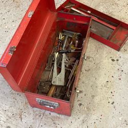 Old Craftsman Toolbox With Some Tools
