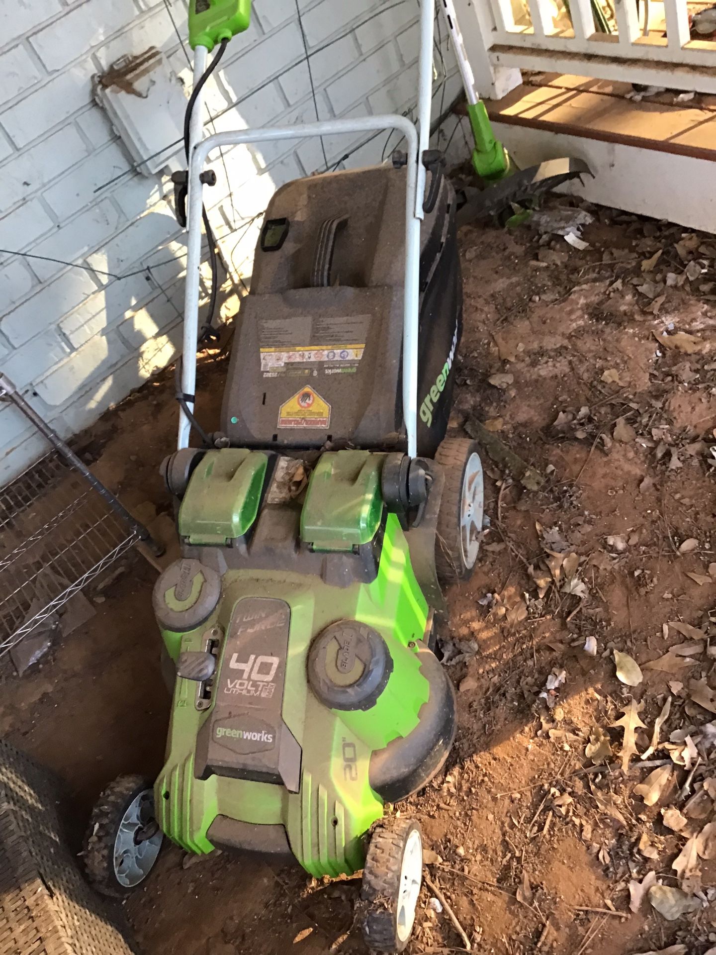 Greenworks 40V 20" Twin Blade Lawn Mower AND Edge Trimmer