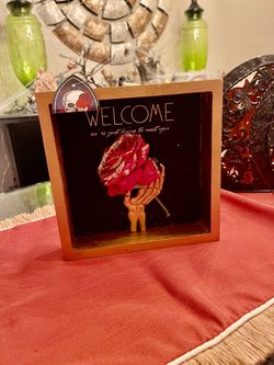 New with Tags HALLOWEEN WELCOME Shadow Box Sign 8” x 8”