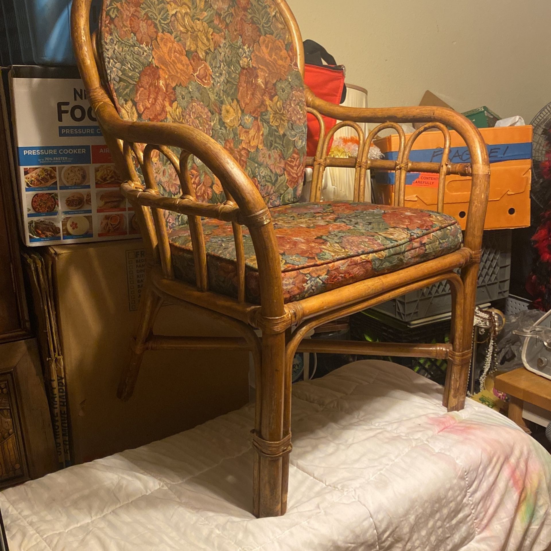 Floral Chair And Footrest