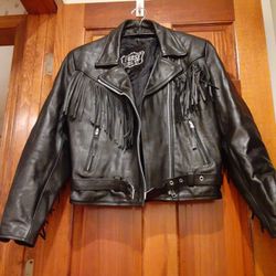 Pre-owned  Leather Women's 16 Vintage Biker Jacket 
