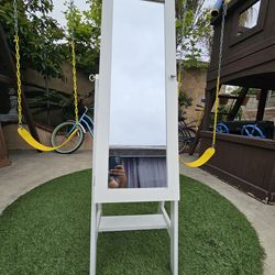 White armoire with mirror