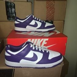 Brand new men's Nike dunk low retro court purple size 10.5 