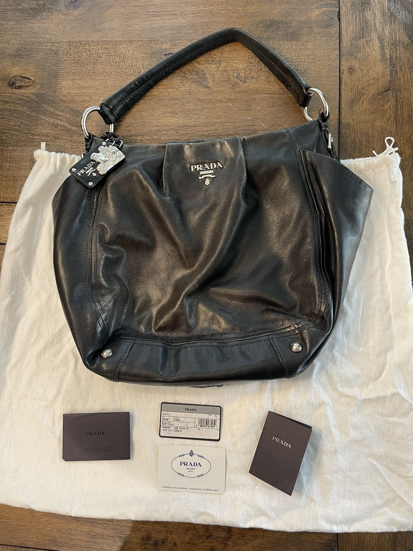 Leather Prada Hobo Bag