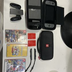 Nintendo Switch With 2 Travel Cases, Games, Remote & Joy Cons