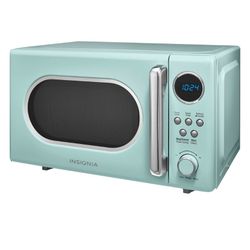 Microwave - Insignia  0.7 Cu. Ft. Retro Compact - Mint/Teal