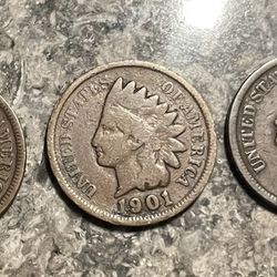 1889 Through 1901 Indian Head Pennies