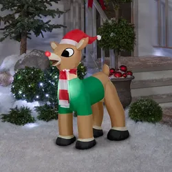 NEW Christmas Rudolph Red-Nosed Reindeer Airblown Inflatable