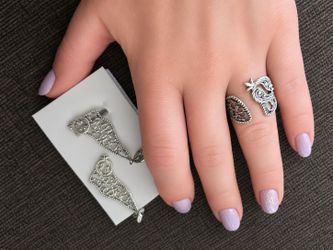 Armenian alphabet silver earrings and ring