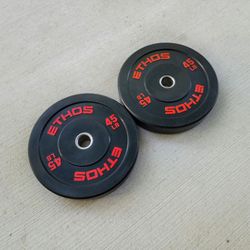 ETHOS 45 lb Olympic Bumper Plates Pair