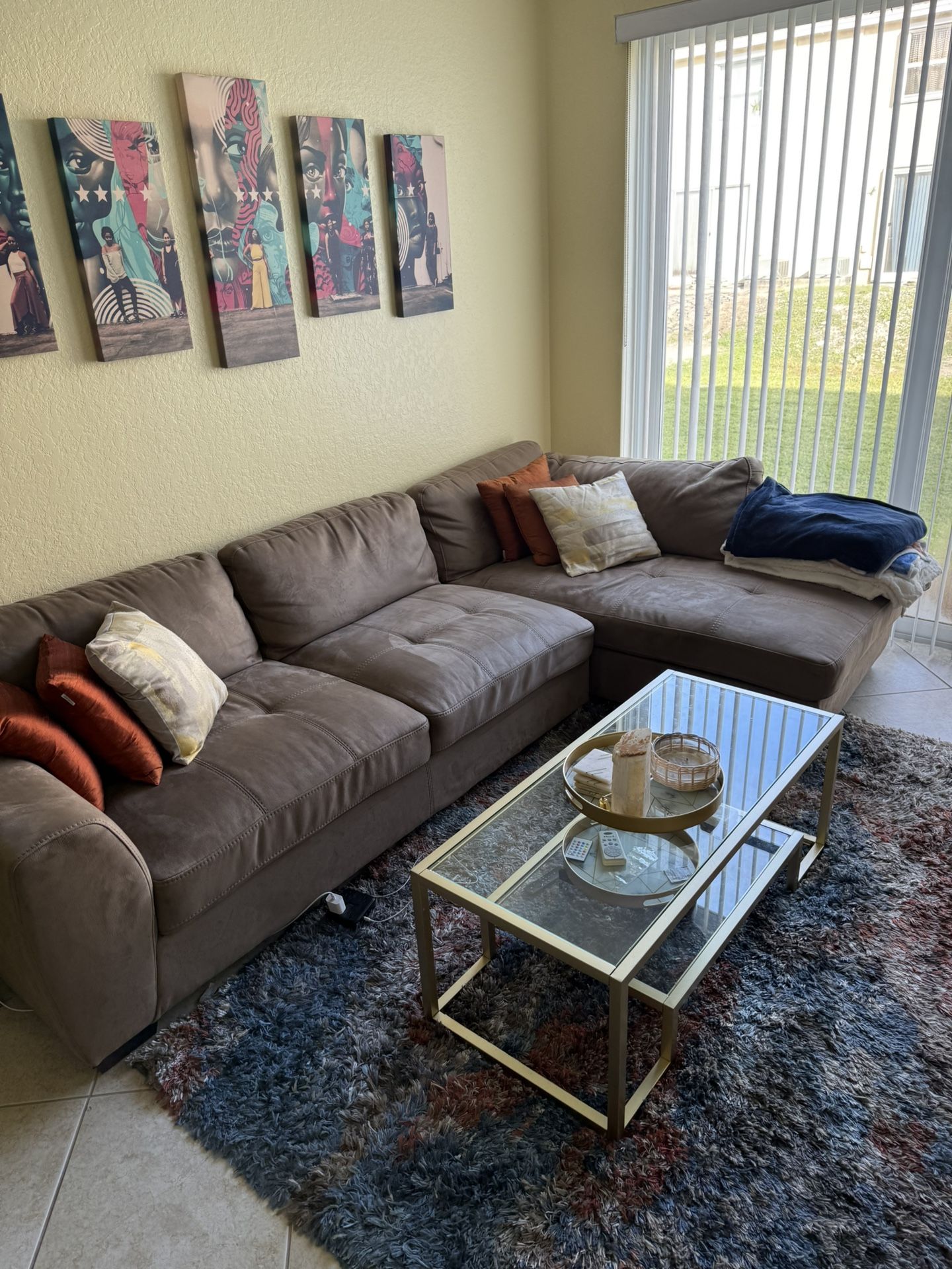 {Need Gone ASAP} Large Taupe Sectional Sofa w/ Chaise – Great Condition