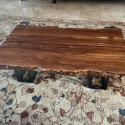 Arhaus Solid Wood Live Edge Slab Coffee and End Tables