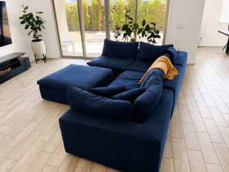 Cloud Couch Sectional Ottoman Sofa Modular Blue