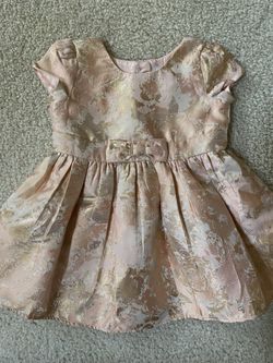 **Like New**Children’s Place Girls Foil Pink & Gold Dress (18-24 Months)