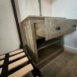 Set Of 2 Pottery Barn Light Washed Wood Nightstands 