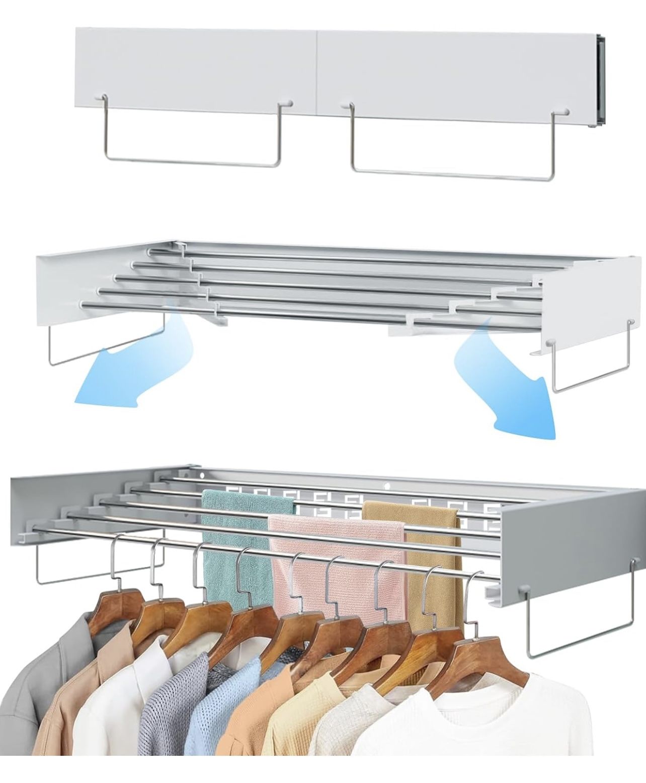 clothes drying rack foldable wall mounted