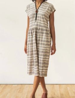 Bridge & Burn Ira Dress Sustainable 100% Cotton Pockets Midi Cream Print XXL 2XL
