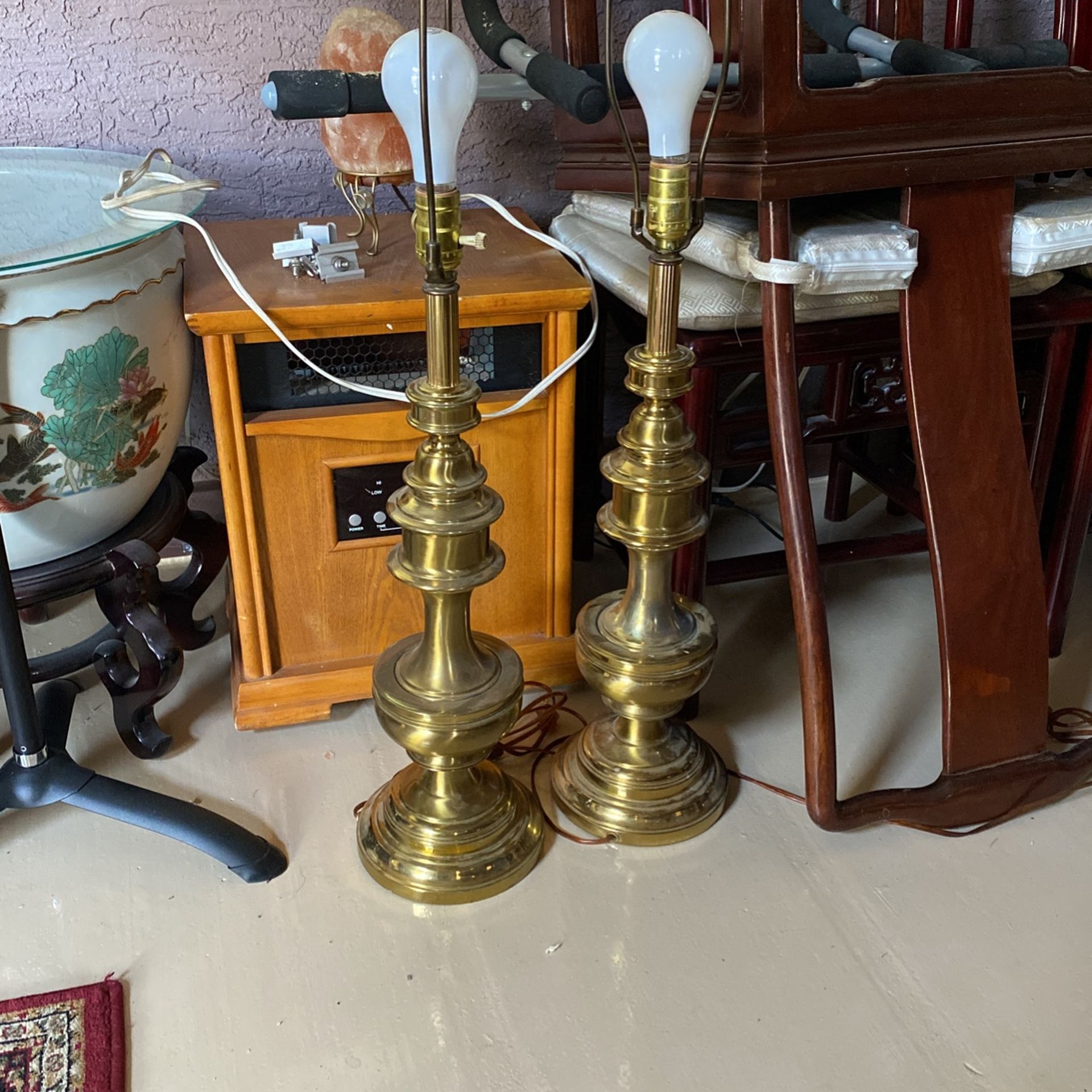2 Solid Brass Lamp Base