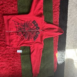 Sp5der OG Web Studded Zip Hoodie