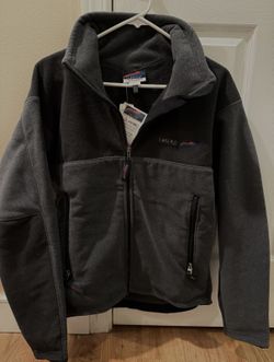New With Tags $130 Vintage LAYERS POLARTEC Grey Full Zip Fleece Thermal Jacket Sz M