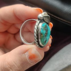 Vintage Silver Turquoise Ring 