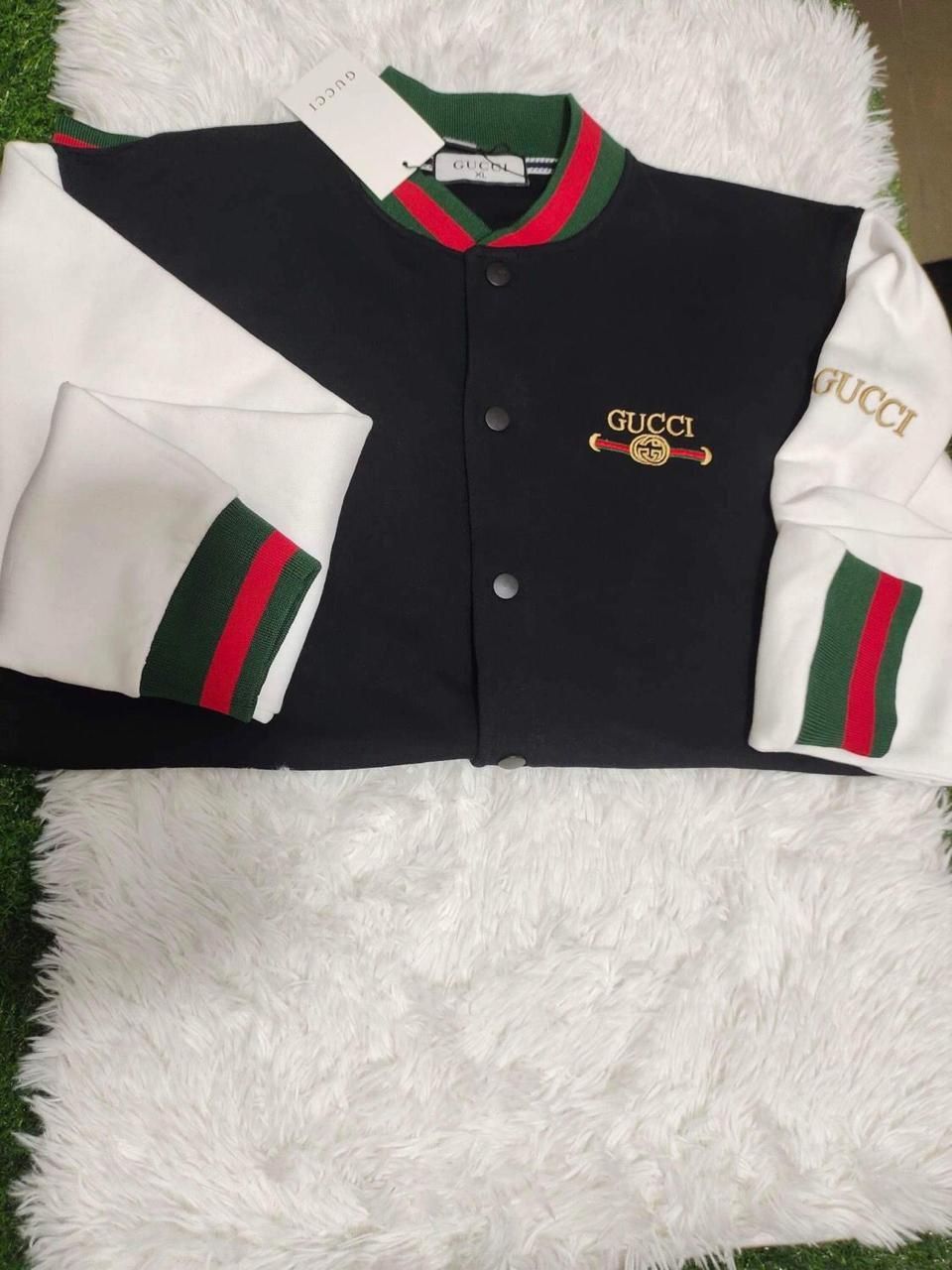 Gucci Varsity black jacket medium and large 3tshirtsfor$100