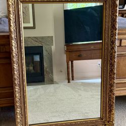 Antique Gilded Gold Elegant Framed Mirror